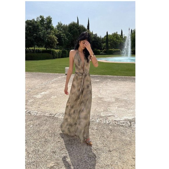 BRAND NEW Zara silk multi positional printed dress limited edition - Picture 5 of 7